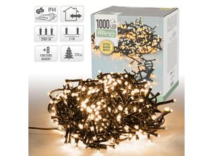 4064649120846 - Led Cluster Lichterkette 20m mit 1000 LEDs Warmweiß 3m Stromkabel IP44 Clusterlichterkette Büschellichterkette für Weihnachten Weihnachtsbaum