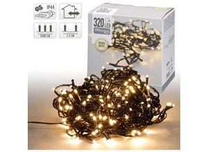 4064649120914 - Led Lichterkette 24m mit 320 LEDs Warmweiß Strombetrieben IP44 Wasserdicht Beleuchtung für Innen & Außen Weihnachtsbeleuchtung Weihnachtsbaum