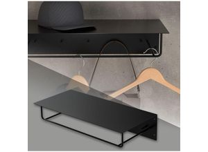 4064649130326 - Kleiderständer mit Ablage 60x30x15 cm Schwarz aus Metall - Ml-design