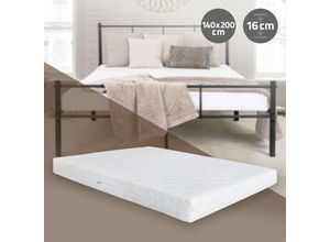 4064649140721 - Ml-design - Matratze Öko-Tex 140x200x16 cm Orthopädische 7-Zonen Kaltschaummatratze Härtegrad H4 extra fest atmungsaktiv&antibakteriell Bezug