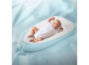 4064649143890 - Babynest aus Baumwolle 90x50 cm Hellblau 2-Teilig antiallergisch - Joyz