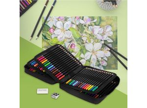 4064649150355 - Buntstifte Set 120 Farben für Kinder und Erwachsene 23x21x7 cm Schwarz aus Kunststoff Farbminen mit weichem Kern Professionelles Zeichnen Set in