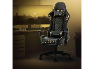 4064649151604 - Ml-design - Gamingstuhl mit Fußstütze Schwarz Camouflage aus Kunstleder ergonomisch