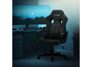 4064649151611 - Ml-design - Gaming Stuhl mit Wippfunktion Schwarz aus Kunstleder ergonomisch