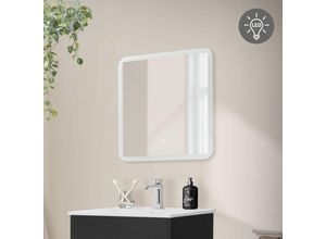 4064649160767 - Badezimmer Spiegel aus Glas 60x60 cm Weiß mit LED-Licht und Touchschalter - Ml-design