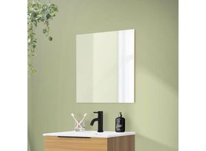 4064649160842 - Badezimmer Spiegel aus Glas 60x60 cm Weiß Rahmenlos - Ml-design