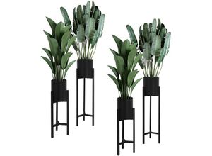 4064649161610 - 4er Set Blumenständer 18x56 20x76 cm Schwarz aus Metall