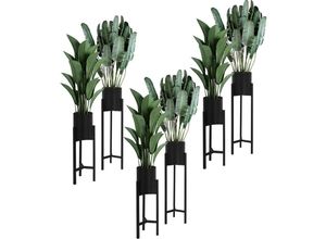 4064649161702 - 6er Set Blumenständer 18x56 20x76 cm Schwarz aus Metall