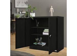 4064649168831 - Aktenschrank aus Stahl 90x40x90 cm Schwarz - Ml-design