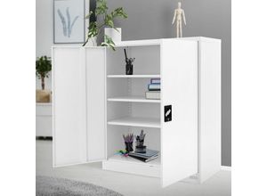 4064649168862 - Ml-design - Aktenschrank aus Stahl 90x40x109 cm Weiß