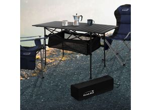 4064649173859 - Campingtisch faltbar 118x55x645 cm Schwarz Klapptisch aus Aluminium - Hauki