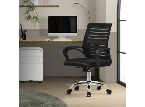 4064649181878 - Bürostuhl ergonomisch Schwarz 360° Drehstuhl mit Rollen - Ml-design