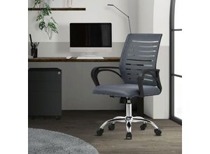 4064649181908 - Bürostuhl ergonomisch Grau 360° Drehstuhl mit Rollen - Ml-design