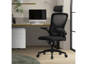 4064649181922 - Bürostuhl ergonomisch Schwarz aus Mesh mit verstellbarer Kopfstütze - Ml-design