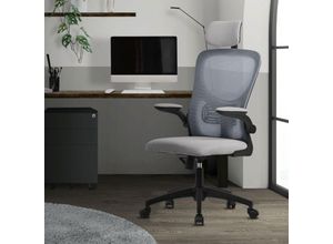 4064649181939 - Bürostuhl ergonomisch Grau aus Mesh mit verstellbarer Kopfstütze - Ml-design