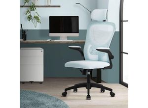 4064649181953 - Bürostuhl ergonomisch Blau aus Mesh mit verstellbarer Kopfstütze - Ml-design