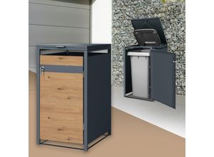 4064649186460 - Mülltonnenbox für 1 Tonne 240L 68x80x1163 cm pulverbeschichteter Stahl - Ml-design