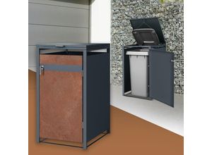 4064649186545 - Mülltonnenbox für 1 Tonne 240L 68x80x1163 cm pulverbeschichteter Stahl - Ml-design