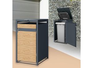 4064649186620 - Mülltonnenbox für 1 Tonne 240L 68x80x1163 cm pulverbeschichteter Stahl - Ml-design