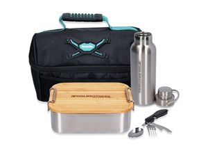 4064677061487 - Toolbrothers Fan Lunchpaket in Makita Kühltasche mit Edelstahl Brotdose mit Bambus Deckel 1200 ml + Edelstahl Trinkflasche 500 ml + 4 in 1