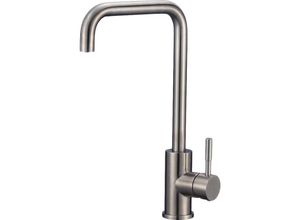 4064677067359 - Föhr 100 Küchenarmatur 360° drehbarer Wasserhahn Küche - Armatur Küche [gebürsteter Edelstahl] - 2-fach verstellbare Spültischarmatur +