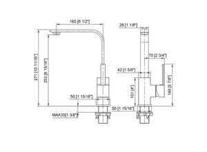 4064677067366 - Juist 100 Küchenarmatur 360° Drehbarer Wasserhahn Küche - Armatur Küche [Chrom] - 2-fach verstellbare Spültischarmatur + Anschlussschläuche