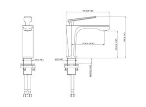 4064677067397 - Rosenhahn&söhne - Vilm m Design Badarmatur Wasserhahn Badezimmer - Armatur Bad [Chrom] - Heiß + Kalt Waschtischarmatur + Anschlussschläuche