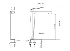 4064677067403 - Rosenhahn&söhne - Vilm l Design Badarmatur Wasserhahn Badezimmer - Armatur Bad [Chrom] - Heiß + Kalt Waschtischarmatur + Anschlussschläuche