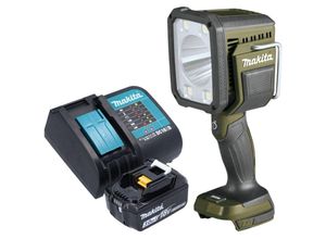 4064677116118 - Dml 812 SF1 Akku Handstrahler 18 v 1250 lm led Olive Grün Outdoor Adventure Sonderedition + 1x Akku 30 Ah + Ladegerät - Makita