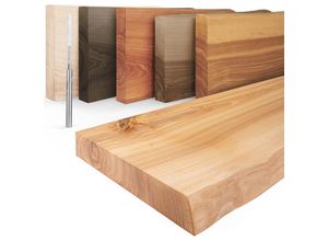 4064755134461 - Wandregal Holz Baumkante Schweberegal Invisible Farbe Natur 120cm LW-01-A-002-120W - Natur - Lamo Manufaktur