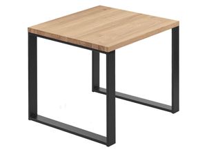 4064755151956 - Esstisch Küchentisch Schreibtisch Couchtisch aus Massivholz 60x60x76 cm (AxBxH) Modern Natur   Schwarz LBG-01-A-002-9005M - Lamo Manufaktur