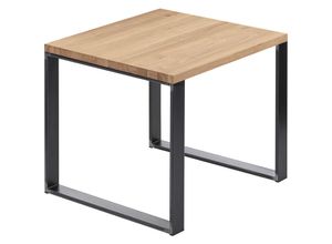 4064755151970 - Esstisch Küchentisch Schreibtisch Couchtisch aus Massivholz 60x60x76 cm (AxBxH) Modern Natur   Rohstahl mit Klarlack LBG-01-A-002-0000M - Lamo