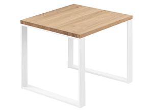 4064755151987 - Esstisch Küchentisch Schreibtisch Couchtisch aus Massivholz 60x60x76 cm (AxBxH) Modern Natur   Weiss LBG-01-A-002-9016M - Lamo Manufaktur