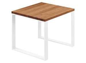 4064755152021 - Esstisch Küchentisch Schreibtisch Couchtisch aus Massivholz 60x60x76 cm (AxBxH) Modern Dunkel   Weiss LBG-01-A-004-9016M - Lamo Manufaktur