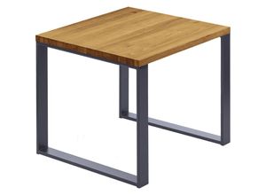 4064755152045 - Esstisch Küchentisch Schreibtisch Couchtisch aus Massivholz 60x60x76 cm (AxBxH) Modern Rustikal   Anthrazit LBG-01-A-003-7016M - Lamo Manufaktur