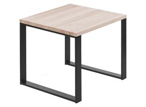 4064755152076 - Esstisch Küchentisch Schreibtisch Couchtisch aus Massivholz 60x60x76 cm (AxBxH) Modern Roh   Schwarz LBG-01-A-001-9005M - Lamo Manufaktur