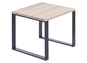 4064755152083 - Esstisch Küchentisch Schreibtisch Couchtisch aus Massivholz 60x60x76 cm (AxBxH) Modern Roh   Anthrazit LBG-01-A-001-7016M - Lamo Manufaktur