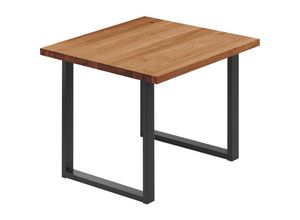 4064755152151 - Esstisch Küchentisch Schreibtisch Couchtisch aus Massivholz 60x60x76 cm (AxBxH) Loft Dunkel   Schwarz LBG-01-A-004-9005L - Lamo Manufaktur