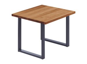 4064755152168 - Esstisch Küchentisch Schreibtisch Couchtisch aus Massivholz 60x60x76 cm (AxBxH) Loft Dunkel   Anthrazit LBG-01-A-004-7016L - Lamo Manufaktur