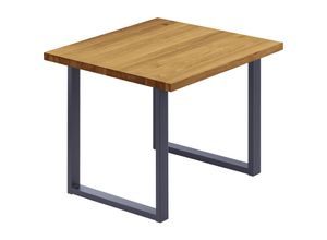 4064755152205 - Esstisch Küchentisch Schreibtisch Couchtisch aus Massivholz 60x60x76 cm (AxBxH) Loft Rustikal   Anthrazit LBG-01-A-003-7016L - Lamo Manufaktur