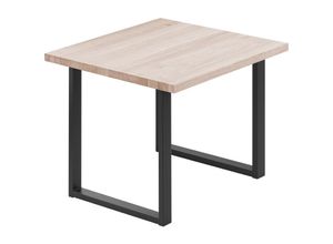 4064755152236 - Esstisch Küchentisch Schreibtisch Couchtisch aus Massivholz 60x60x76 cm (AxBxH) Loft Roh   Schwarz LBG-01-A-001-9005L - Lamo Manufaktur