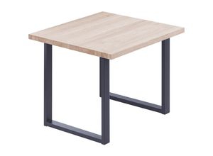 4064755152243 - Esstisch Küchentisch Schreibtisch Couchtisch aus Massivholz 60x60x76 cm (AxBxH) Loft Roh   Anthrazit LBG-01-A-001-7016L - Lamo Manufaktur