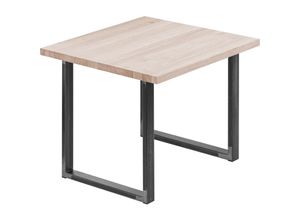 4064755152250 - Esstisch Küchentisch Schreibtisch Couchtisch aus Massivholz 60x60x76 cm (AxBxH) Loft Roh   Rohstahl mit Klarlack LBG-01-A-001-0000L - Lamo