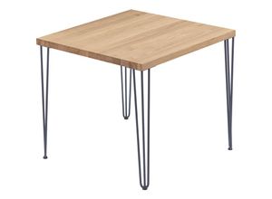 4064755152281 - Esstisch Küchentisch Schreibtisch Couchtisch aus Massivholz 60x60x76 cm (AxBxH) Creative Natur   Anthrazit LBG-01-A-002-7016Cr - Lamo Manufaktur