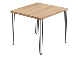 4064755152298 - Esstisch Küchentisch Schreibtisch Couchtisch aus Massivholz 60x60x76 cm (AxBxH) Creative Natur   Rohstahl mit Klarlack LBG-01-A-002-0000Cr - Lamo