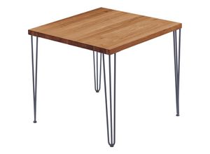 4064755152328 - Esstisch Küchentisch Schreibtisch Couchtisch aus Massivholz 60x60x76 cm (AxBxH) Creative Dunkel   Anthrazit LBG-01-A-004-7016Cr - Lamo Manufaktur