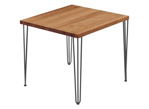 4064755152335 - Esstisch Küchentisch Schreibtisch Couchtisch aus Massivholz 60x60x76 cm (AxBxH) Creative Dunkel   Rohstahl mit Klarlack LBG-01-A-004-0000Cr