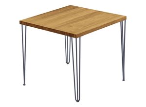 4064755152366 - Esstisch Küchentisch Schreibtisch Couchtisch aus Massivholz 60x60x76 cm (AxBxH) Creative Rustikal   Anthrazit LBG-01-A-003-7016Cr - Lamo