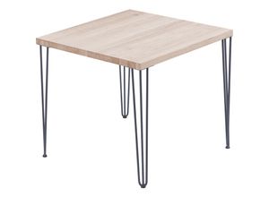 4064755152403 - Esstisch Küchentisch Schreibtisch Couchtisch aus Massivholz 60x60x76 cm (AxBxH) Creative Roh   Anthrazit LBG-01-A-001-7016Cr - Lamo Manufaktur