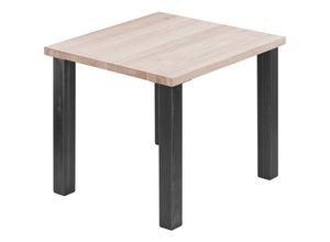 4064755152571 - Esstisch Küchentisch Schreibtisch Couchtisch aus Massivholz 60x60x76 cm (AxBxH) Classic Roh   Rohstahl mit Klarlack LBG-01-A-001-0000Cl - Lamo